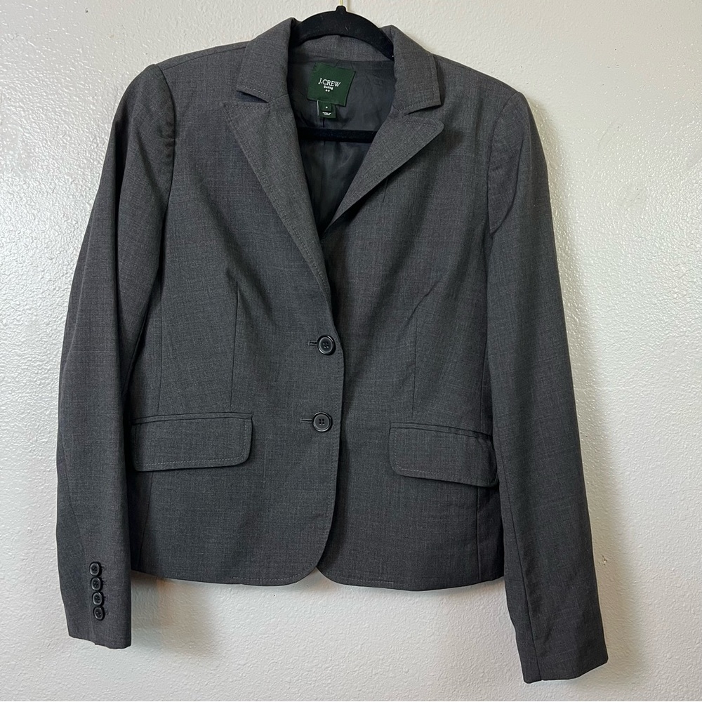 Women’s Gray Suit Jacket Size 8 Office Batty Corporate Feminine Business Wear - Picture 3 of 10
